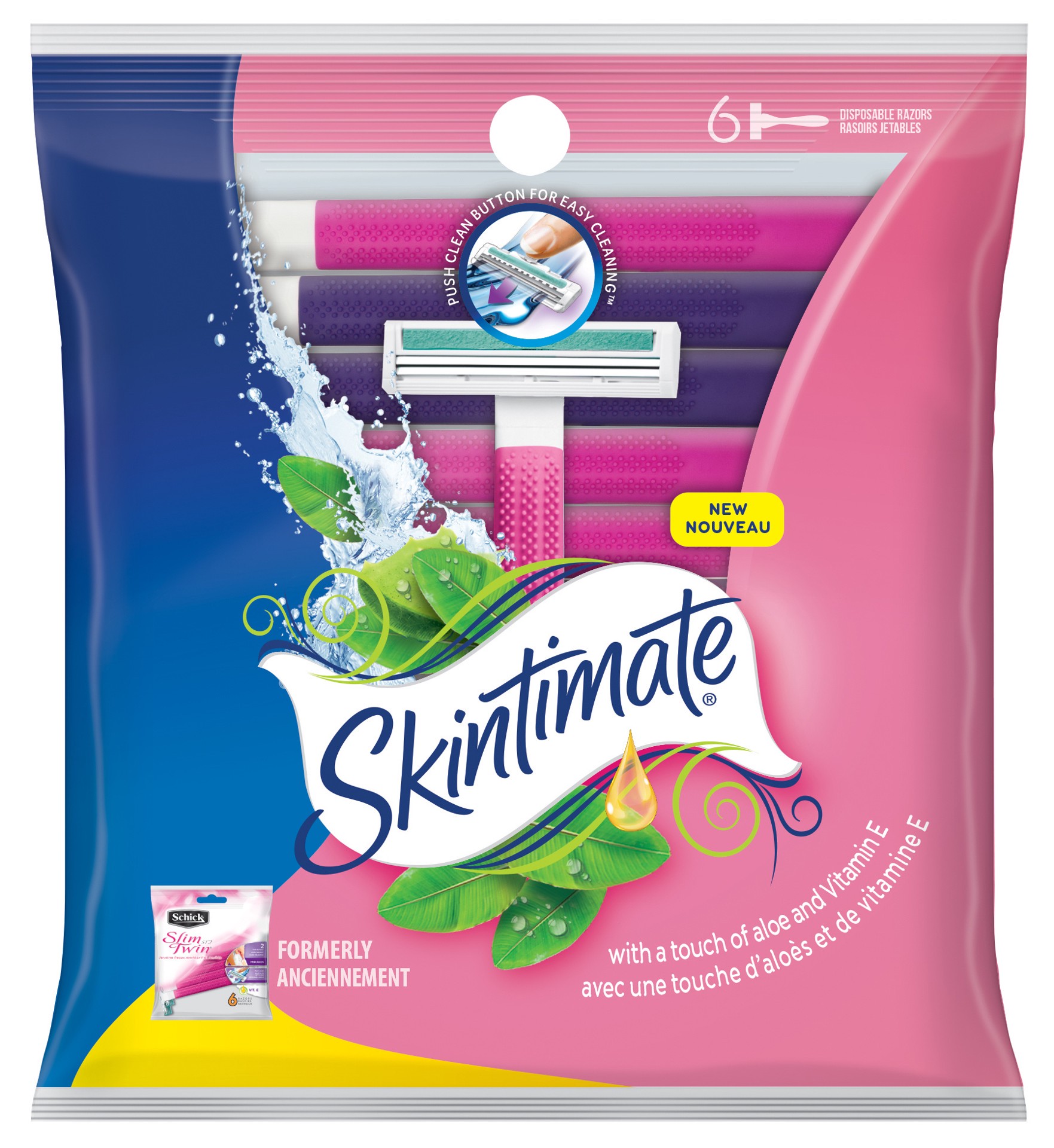 slide 1 of 1, Skintimate Twin Blade Women's Disposable Razors, 6 ct, 6 ct