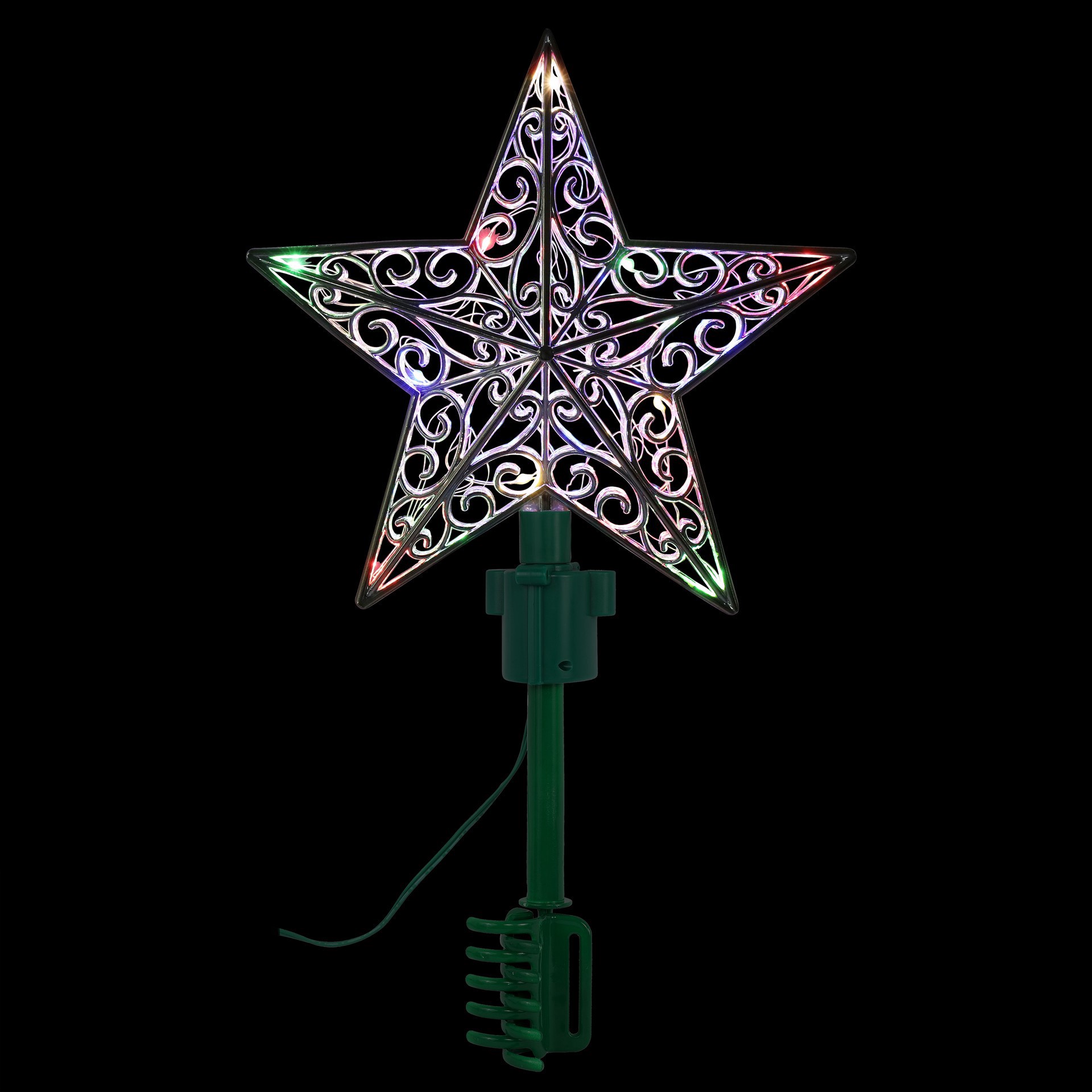 slide 3 of 3, 11" Multicolor Rotating Star Lighted Tree Topper By Ashland, 11 in