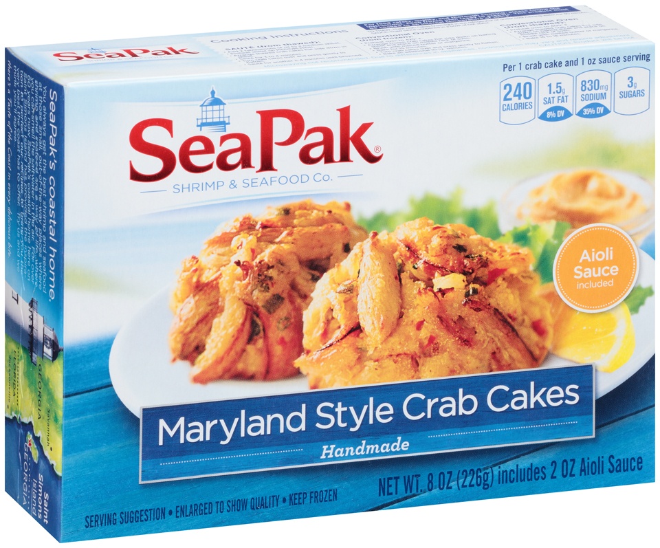 slide 1 of 1, SeaPak Maryland Style Crab Cakes, 8 oz