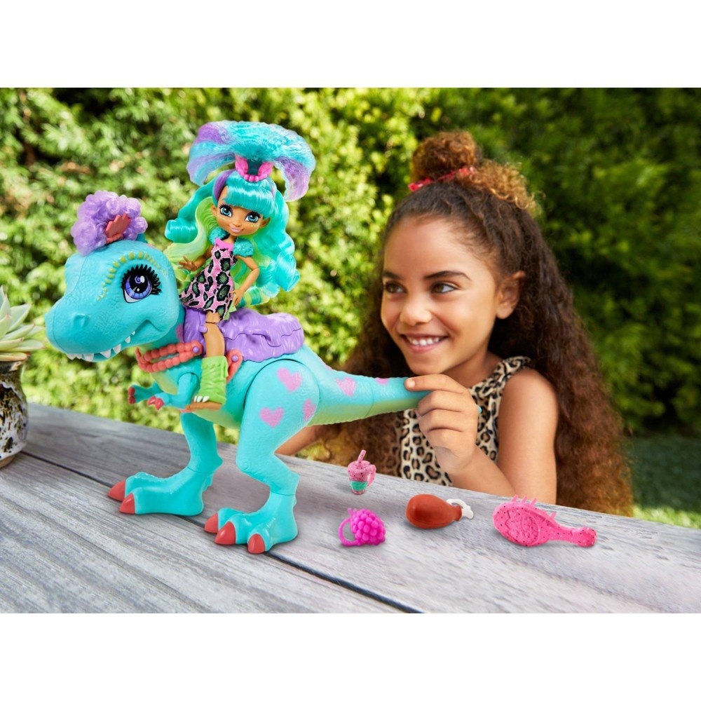 slide 2 of 6, Mattel Cave Club Rockelle Doll &; Tyrasaurus Dinosaur Playset, 1 ct