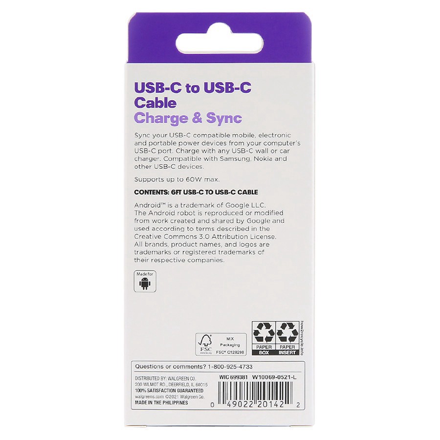 slide 3 of 3, Infinitive USB-C to USB-C Braided Cable, 1 ct