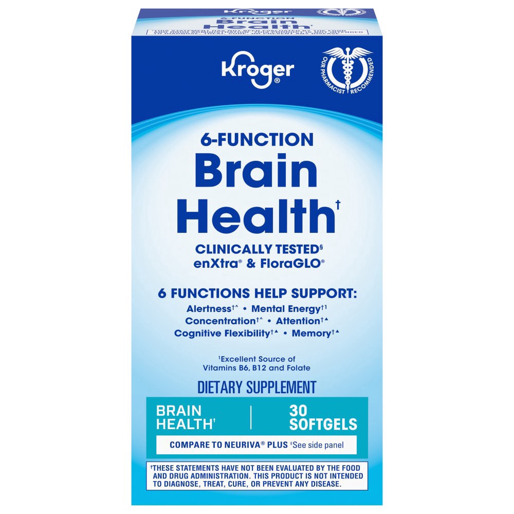 slide 5 of 6, Kroger 6-Function Brain Health Softgels, 30 ct