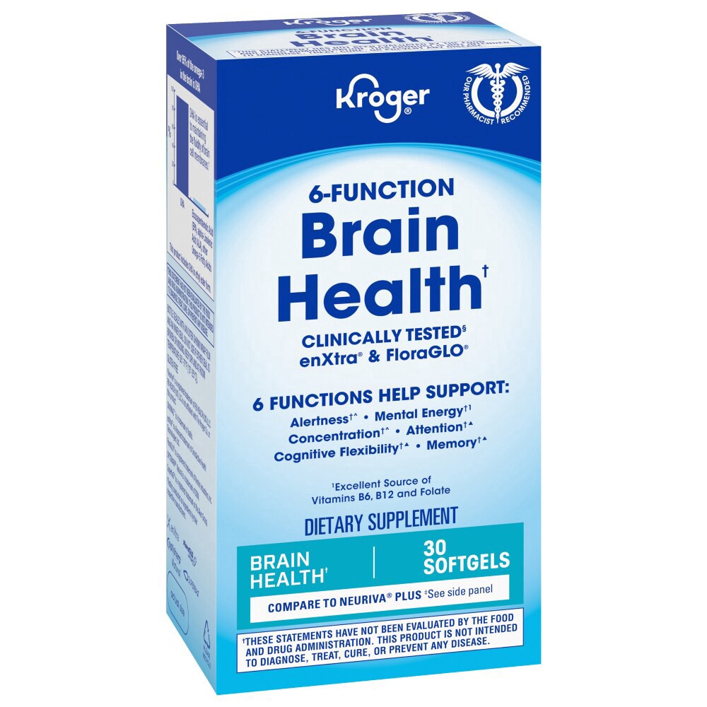 slide 6 of 6, Kroger 6-Function Brain Health Softgels, 30 ct