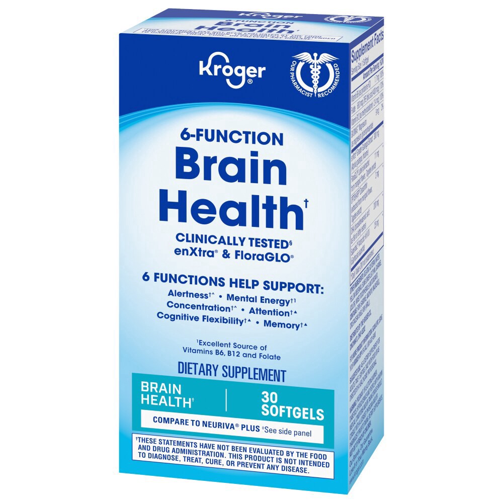 slide 4 of 6, Kroger 6-Function Brain Health Softgels, 30 ct
