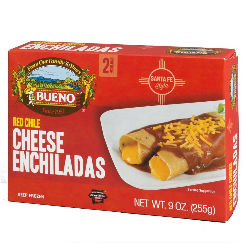 slide 1 of 2, Bueno Foods Bueno Frozen Red Chile Cheese Frozen Enchiladas - 9oz, 9 oz