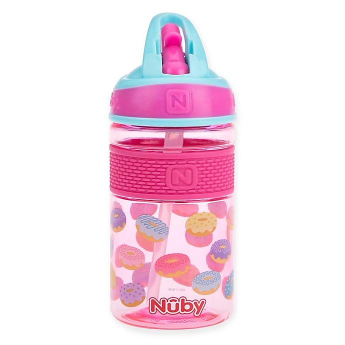 slide 1 of 1, Nuby Flip-it Freestyle Hard Straw Sippy Cup - Pink, 12 fl oz