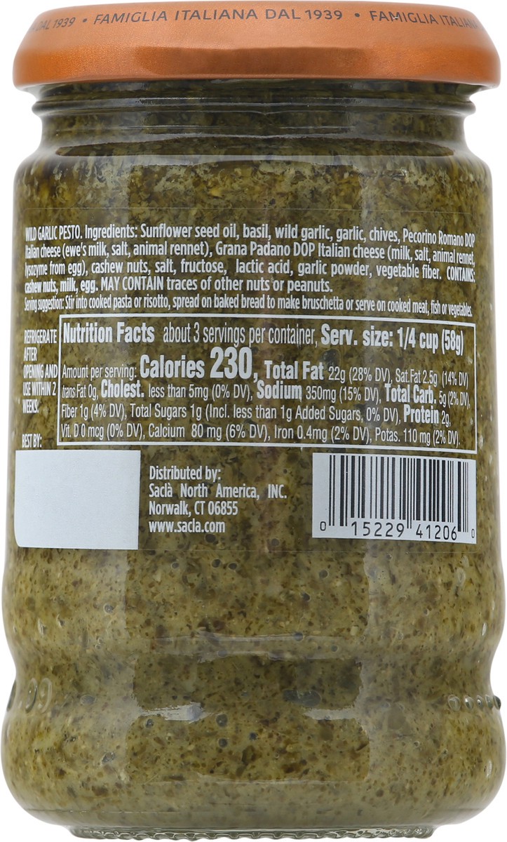 slide 9 of 14, Sacla Italia Wild Garlic Pesto 6.7 oz, 