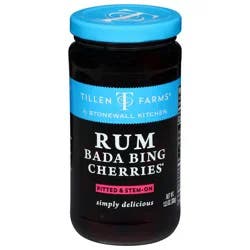 Tillen Farms Pitted & Stem-On Bada Bing Rum Cherries 13.5 oz