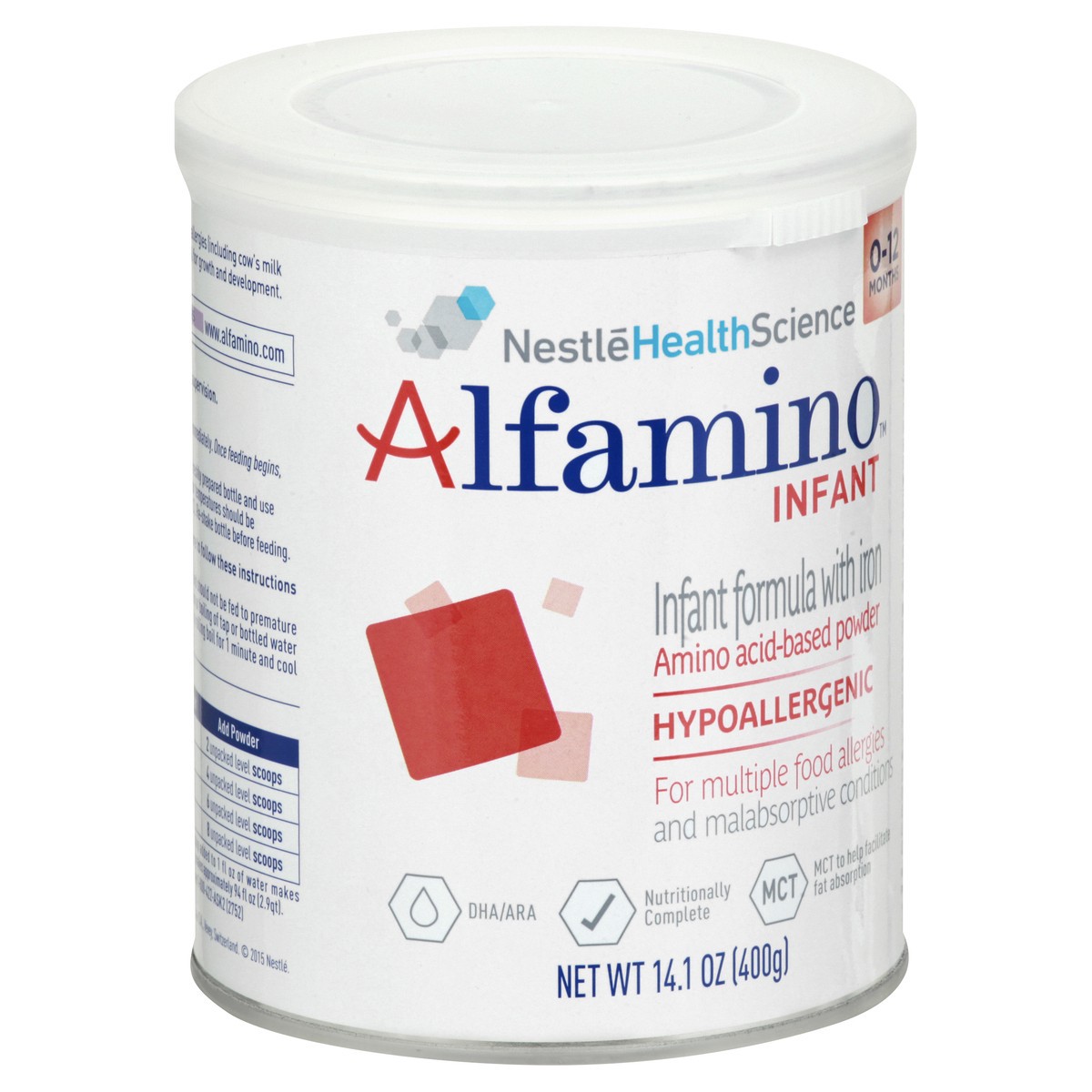 slide 9 of 10, Nestle Health Science Alfamino 0-12 Months Infant Formula with Iron 14.1 oz, 14.11 oz