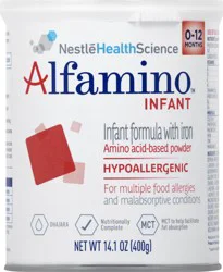 Alfamino Infant Amino Acid Based Infant Formula with Iron, Unflavored, 14.1 Ounce Canister