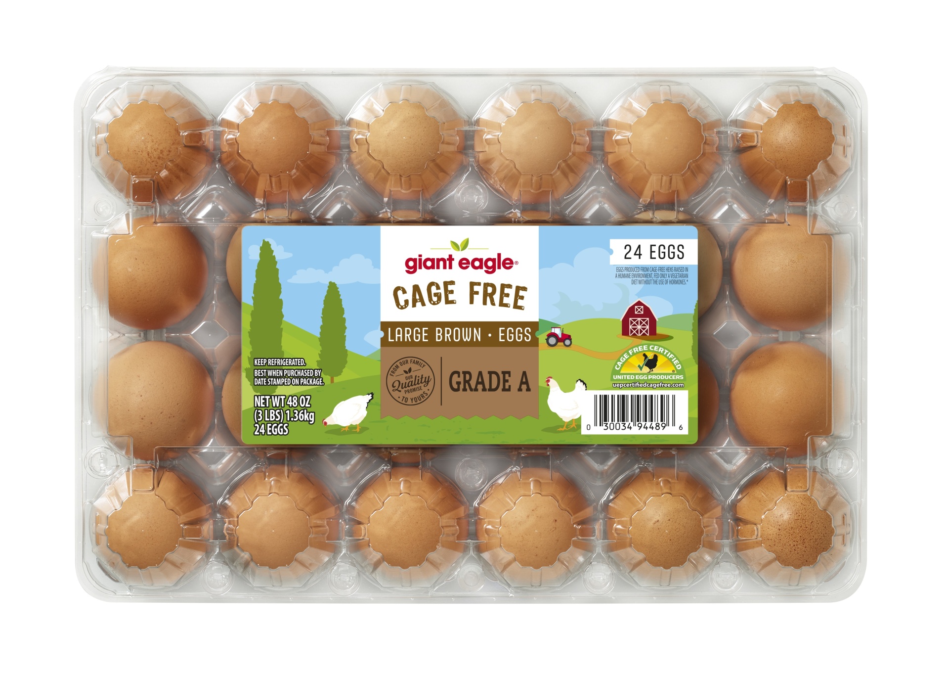 slide 1 of 1, Giant Eagle Large Eggs Cage Free, 24 ct