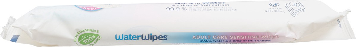 slide 9 of 12, WaterWipes 99.9% Water Based & Hypoallergenic Adult Wipes for Sensitive Skin, 30 ct
