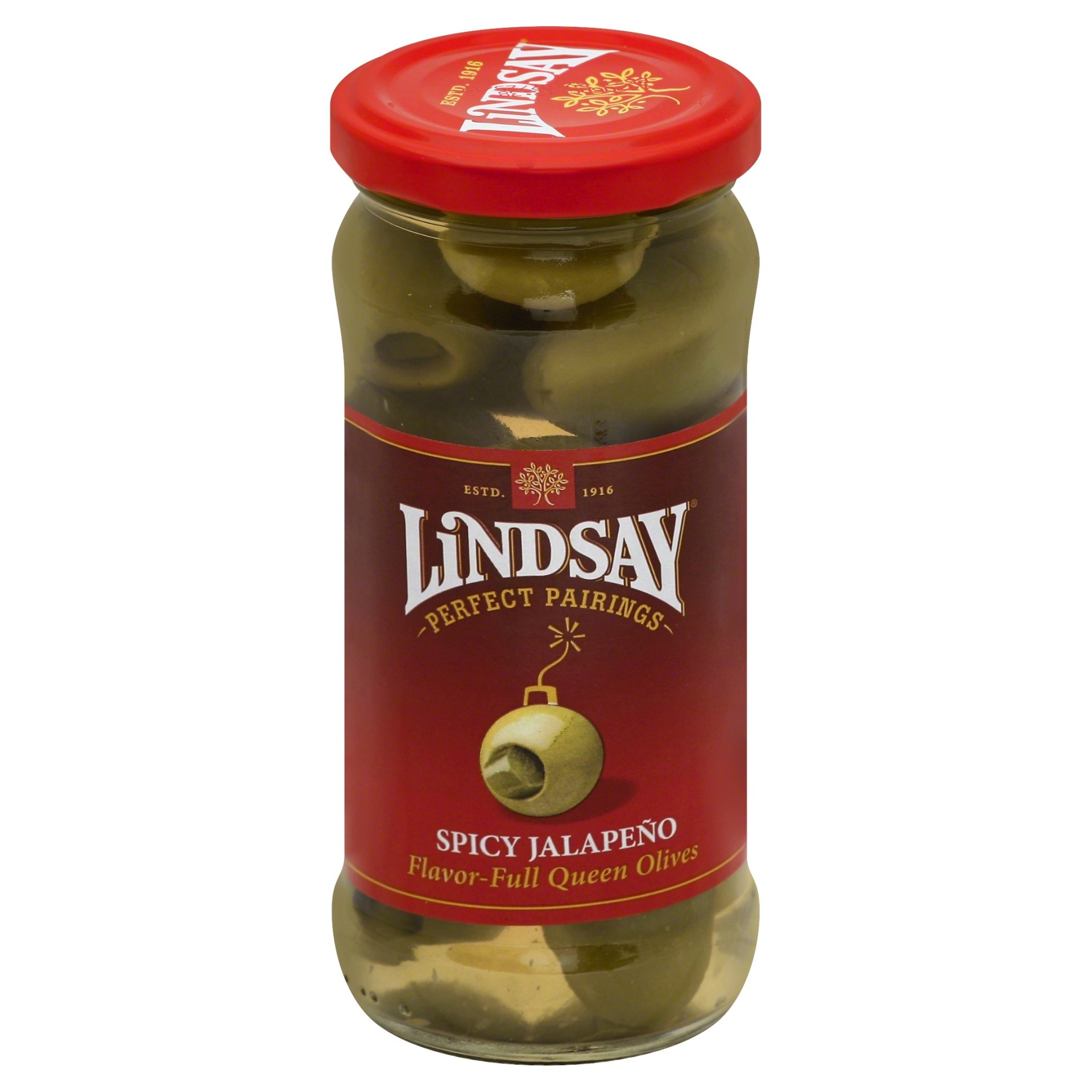 slide 1 of 2, Lindsay Queen Olives With Jalapeno, 4.5 oz