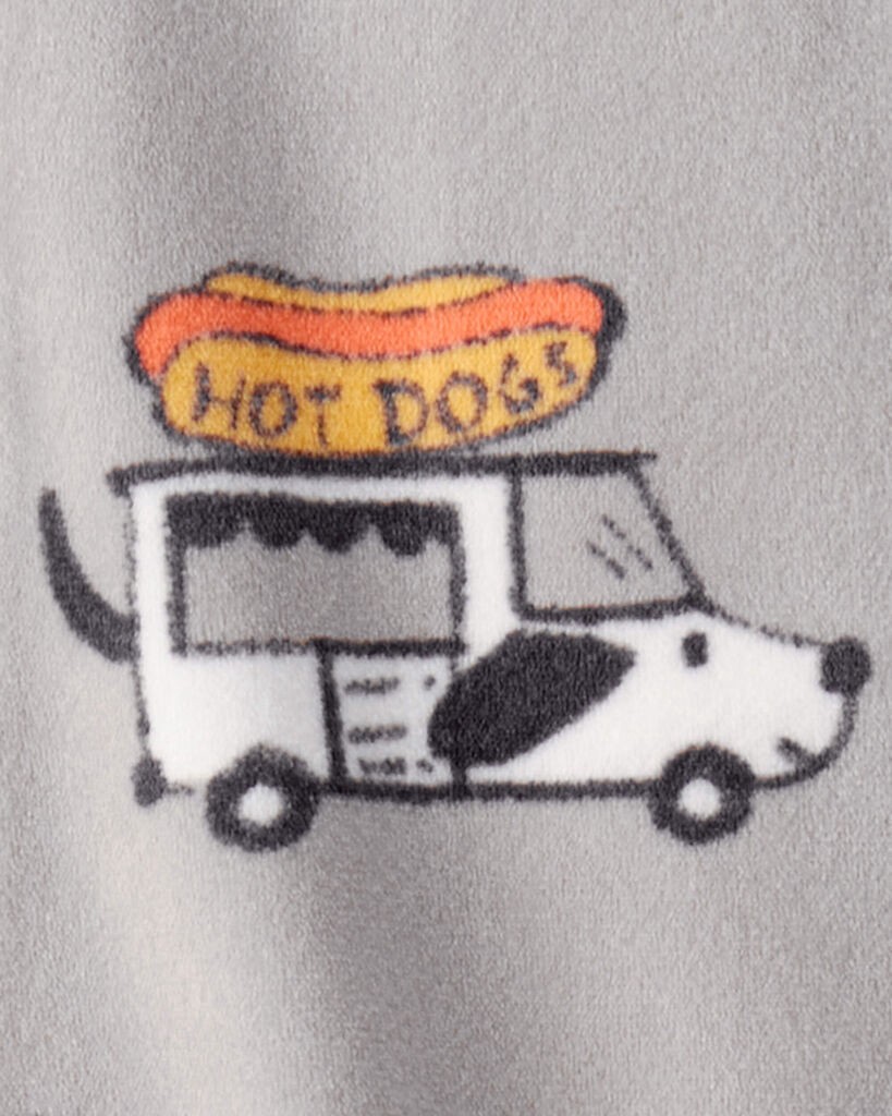 slide 2 of 3, Carter's Toddler Boy Food Truck Snug Fit Long-Sleeve 2-Way Zip 1-Piece Pajamas - Grey Multi 2T, 1 ct