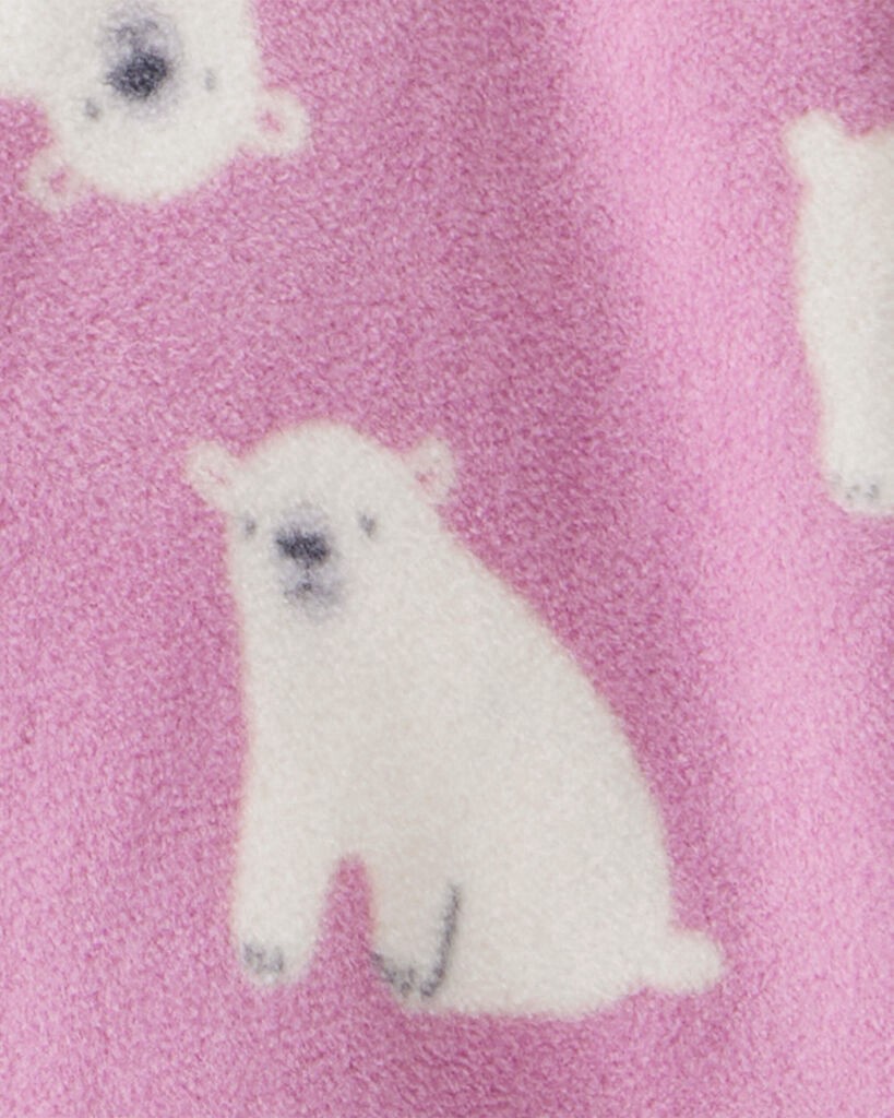slide 3 of 3, Carter's Toddler Girl Polar Bear Loose Fit Long-Sleeve 2-Way Zip 1-Piece Pajamas Purple 5T, 1 ct