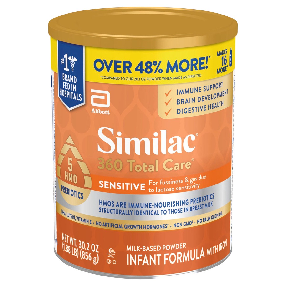 slide 1 of 10, Abbott Similac Milk-Based Powder Sensitive 360 Total Care Infant Formula with Iron 30.2 oz, 30.2 oz