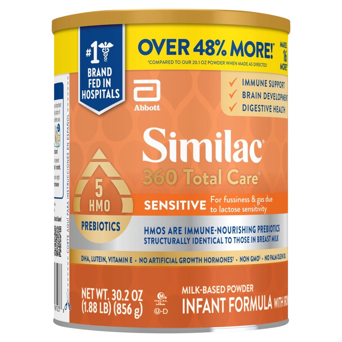 slide 5 of 10, Abbott Similac Milk-Based Powder Sensitive 360 Total Care Infant Formula with Iron 30.2 oz, 30.2 oz