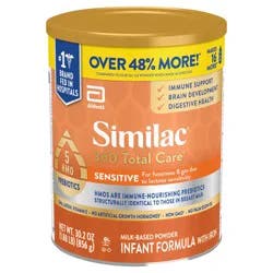 Abbott Similac Milk-Based Powder Sensitive 360 Total Care Infant Formula with Iron 30.2 oz