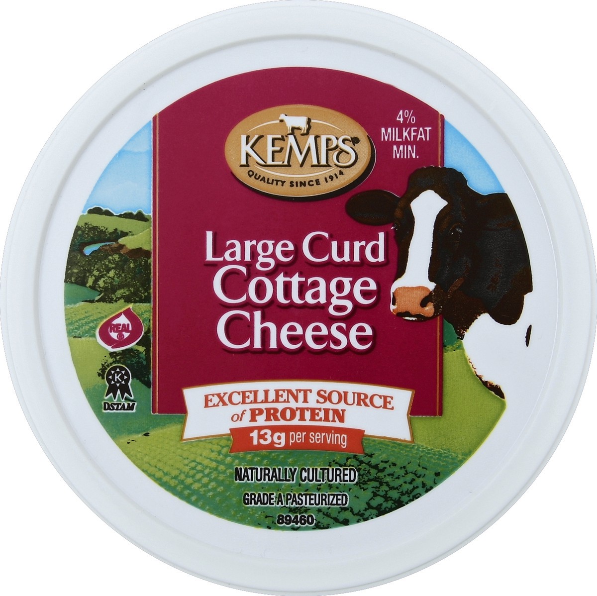 slide 2 of 3, Kemps Large Curd 4% Cottage Cheese, 22 oz