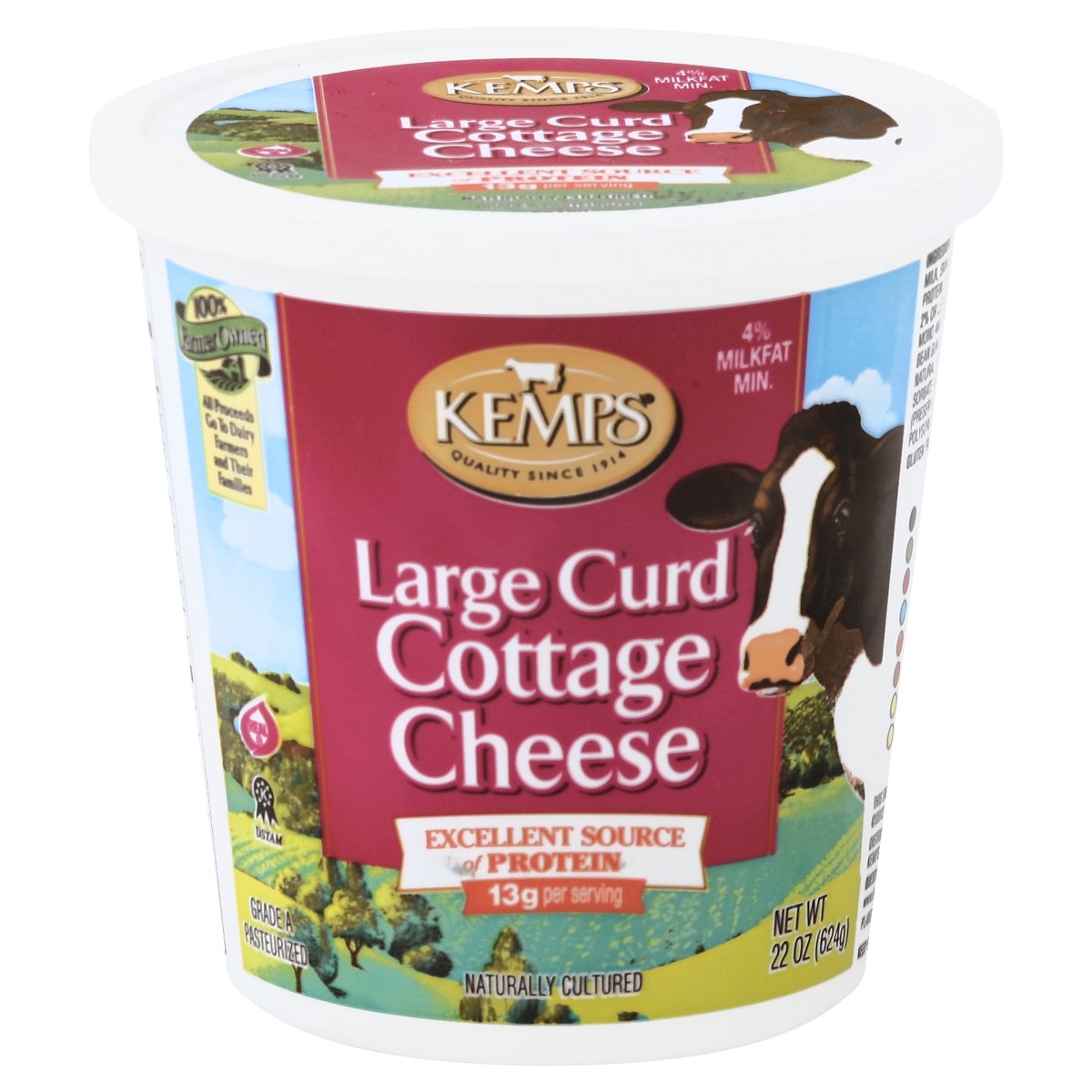 slide 3 of 3, Kemps Large Curd 4% Cottage Cheese, 22 oz