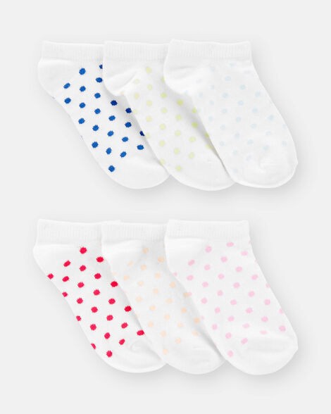 slide 1 of 1, Carter's Girls 6-Pack No Show Socks Multi 4-7, 1 ct