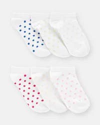 Carter's Girls 6-Pack No Show Socks Multi 4-7