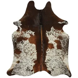 Texas Proud Cowhide Area Rug - Brown & White