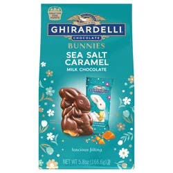 GHIRARDELLI Sea Salt Caramel Milk Chocolate Bunnies, 5.8 oz Bag