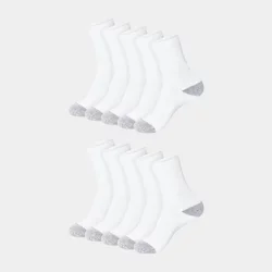 Hanes Womens Crew Sock, 10 pk, White, Size 5-9 | Shipt