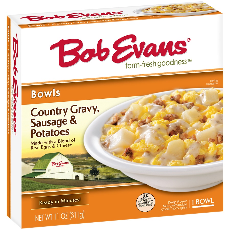 slide 2 of 8, Bob Evans Country Gravy, Sausage & Potatoes Bowl, 11 oz