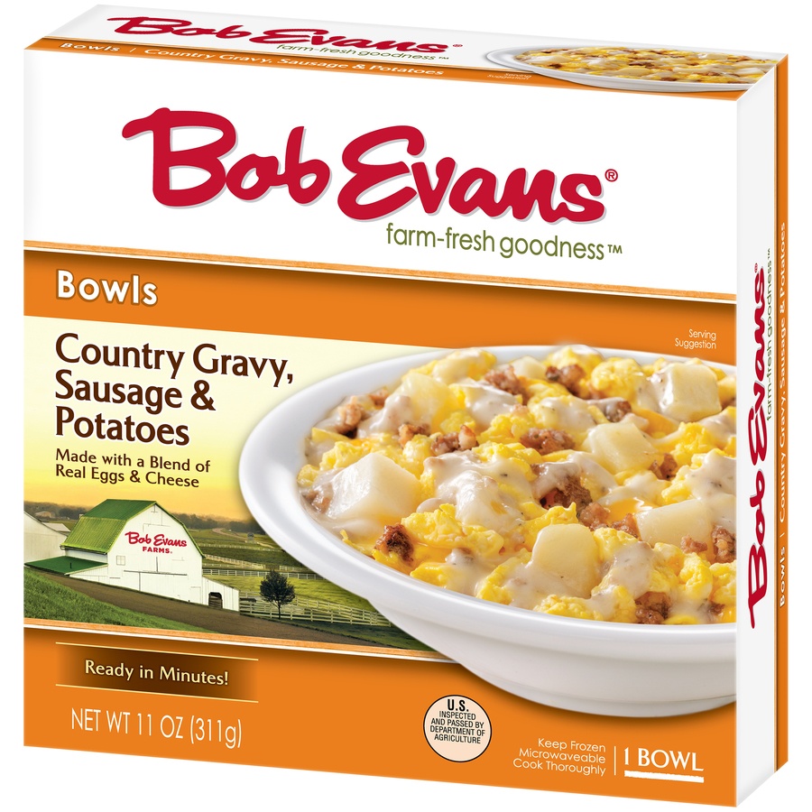 slide 3 of 8, Bob Evans Country Gravy, Sausage & Potatoes Bowl, 11 oz