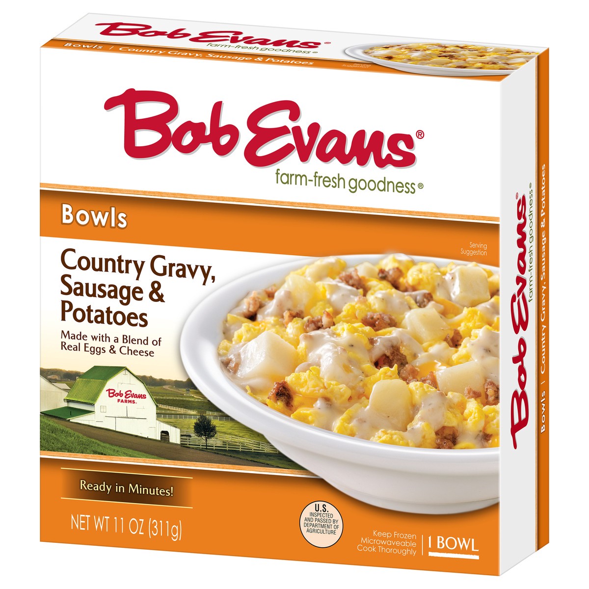 slide 5 of 14, Bob Evans Country Gravy, Sausage & Potatoes Bowl 11 oz. Box, 11 oz