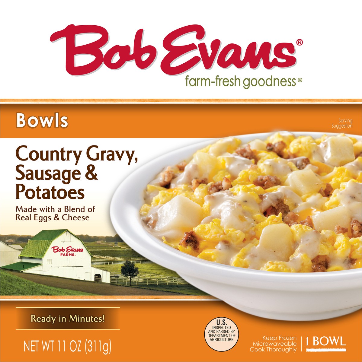 slide 7 of 14, Bob Evans Country Gravy, Sausage & Potatoes Bowl 11 oz. Box, 11 oz