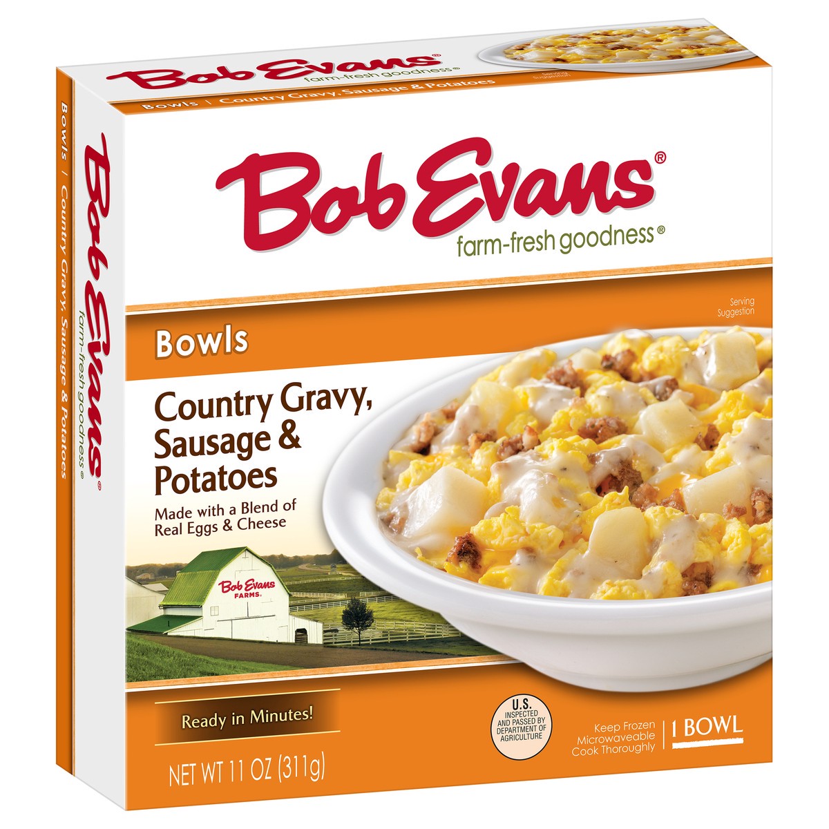 slide 10 of 14, Bob Evans Country Gravy, Sausage & Potatoes Bowl 11 oz. Box, 11 oz