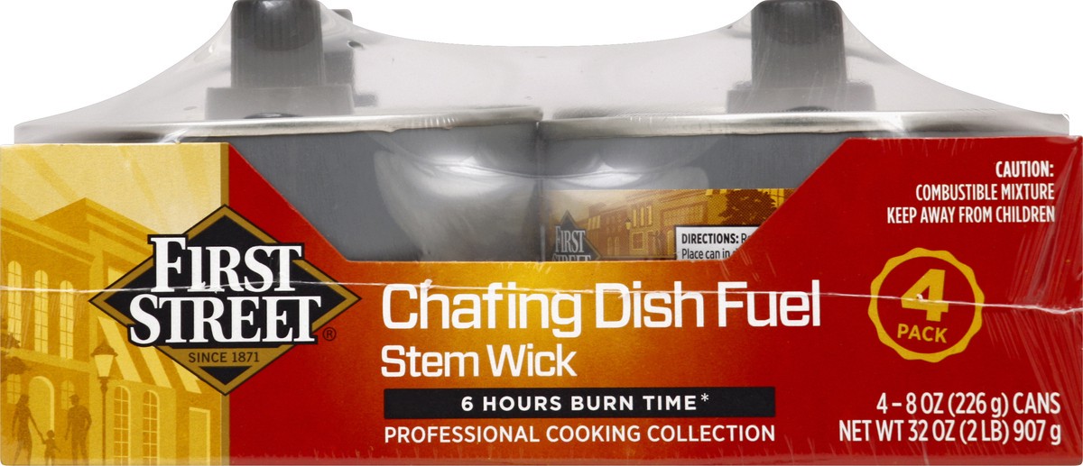 slide 5 of 6, First Street Chafing Fuel With Wick 6 Hour, 4 x 7.14 oz