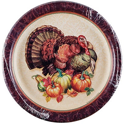 slide 1 of 1, Creative Converting Lunch Plates Thanksgiving Turkey, 8 ct