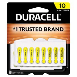 Duracell Size 10 Hearing Aid Batteries, 16/Pack