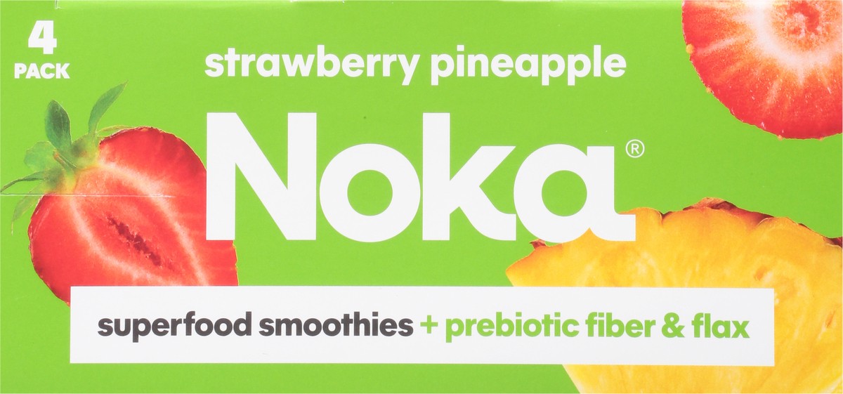 slide 3 of 14, NOKA 4 Pack Strawberry Pineapple Superfood Smoothies 4 - 4.22 oz Pouches, 4 ct