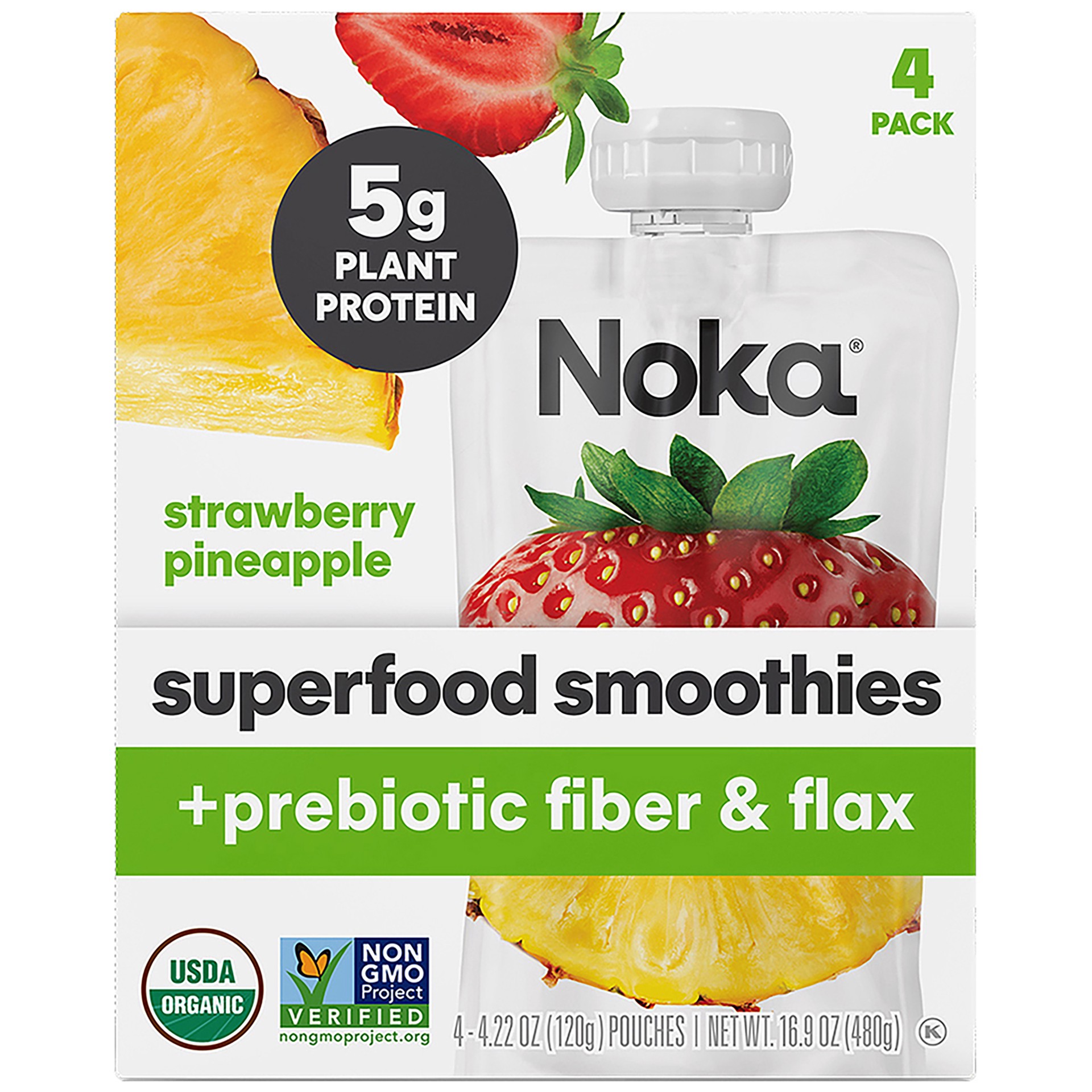 Noka Organic Superfood Smoothie Strawberry Pineapple 4 Pack 16 90 oz Noka Organic Superfood Smoothie Strawberry Pineapple 4 Pack 16 90 oz