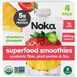 NOKA Superfood Smoothies, Strawberry Pineapple 4PK