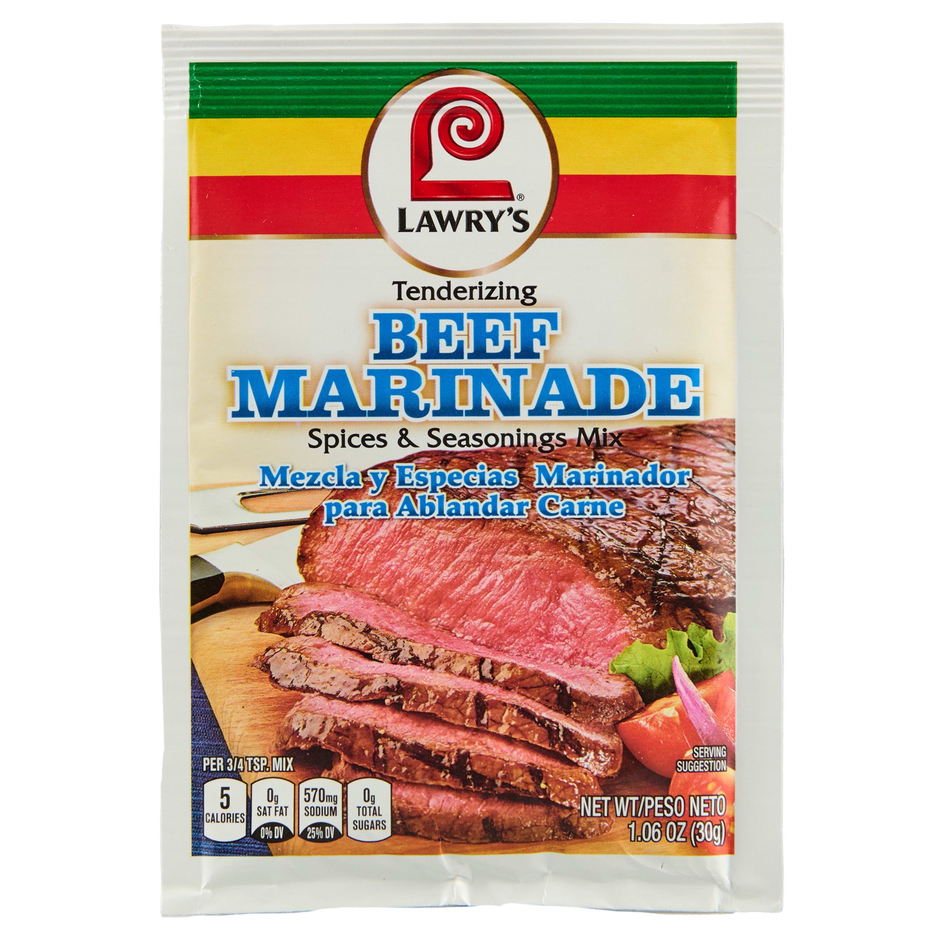 slide 1 of 5, Lawry's Tenderizing Beef Marinade Spices & Seasonings Mix, 1.06 oz, 1.06 oz