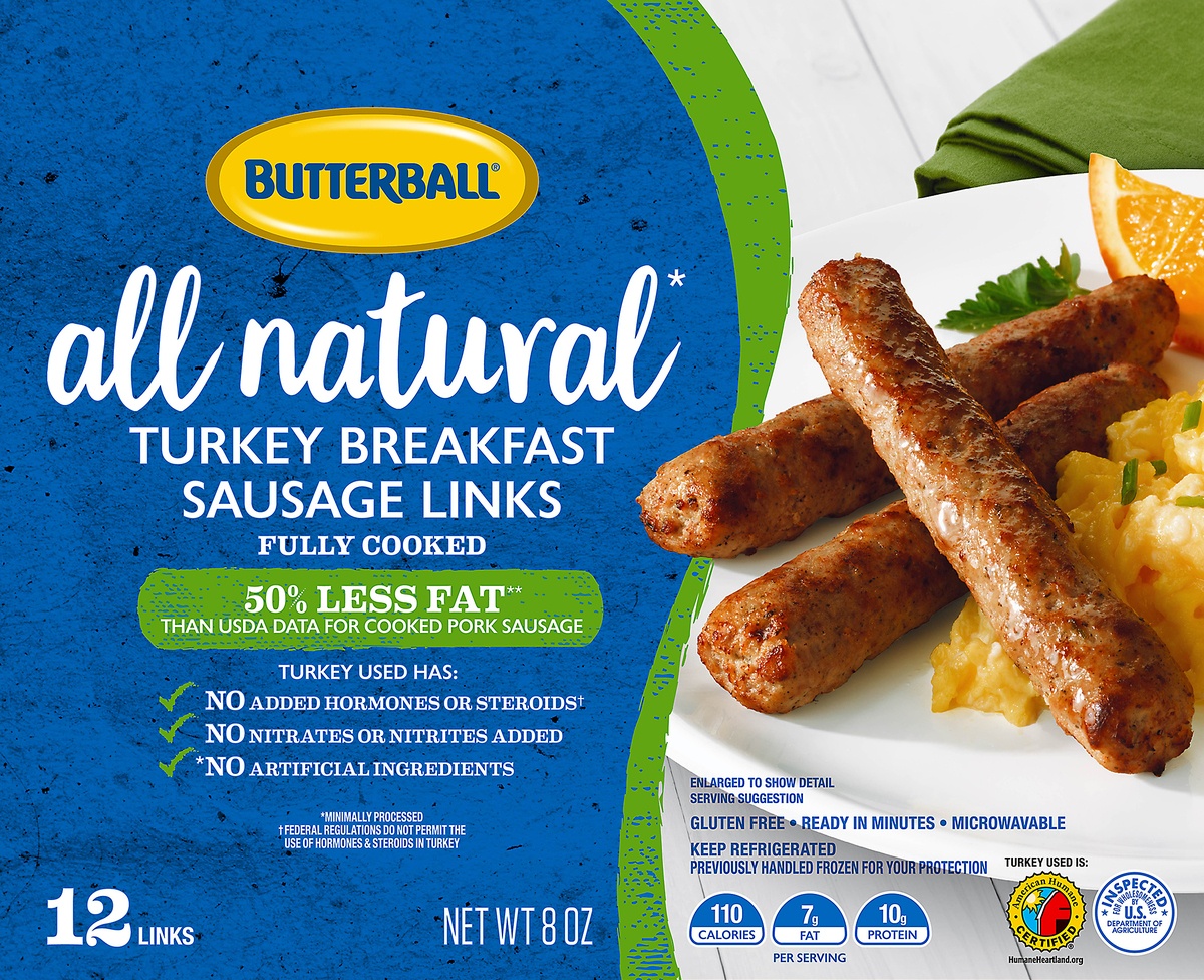 Butterball Everyday Fully Cooked Turkey Breakfast Sausage Links 12 ct; 8 oz Shipt