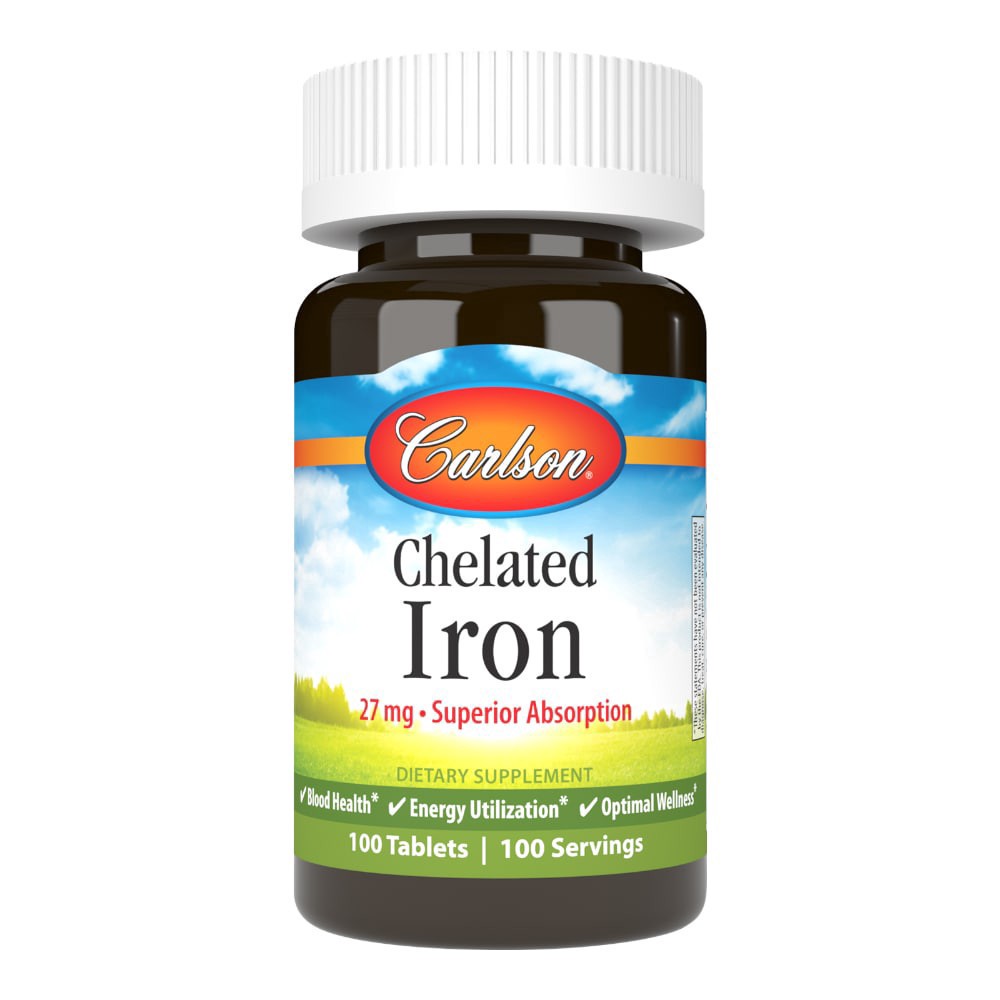 slide 2 of 3, Carlson Chelated Iron, 100 ct