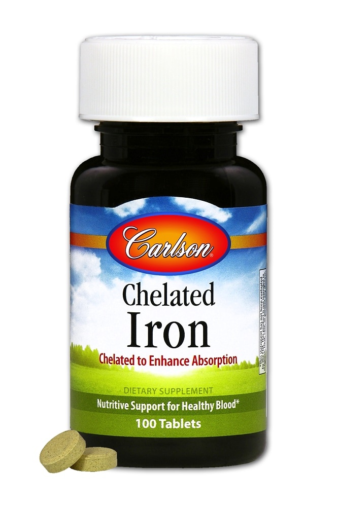 slide 1 of 1, Carlson Chelated Iron, 100 ct