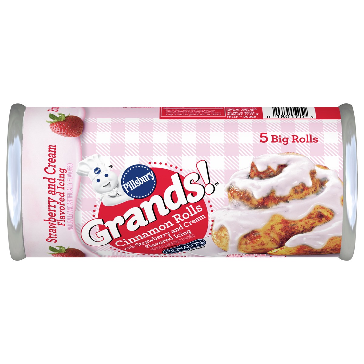 slide 2 of 13, Grands! Cinnamon Rolls with Strawberry & Cream Flavored Icing, 5 ct., 17.5 oz., 5 ct