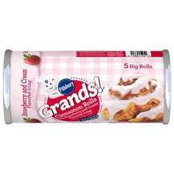 Grands! Cinnamon Rolls with Strawberry & Cream Flavored Icing, 5 ct., 17.5 oz.