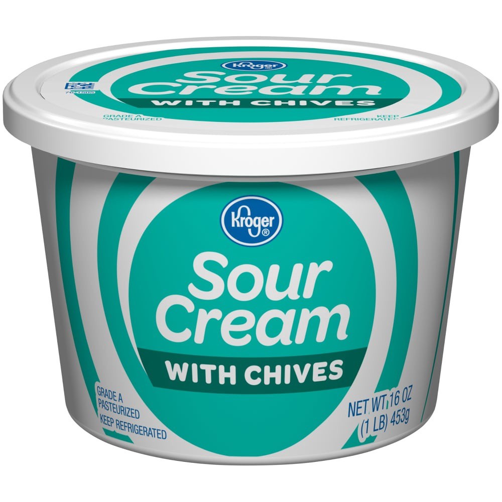 slide 1 of 4, Kroger Sour Cream With Chives, 16 oz