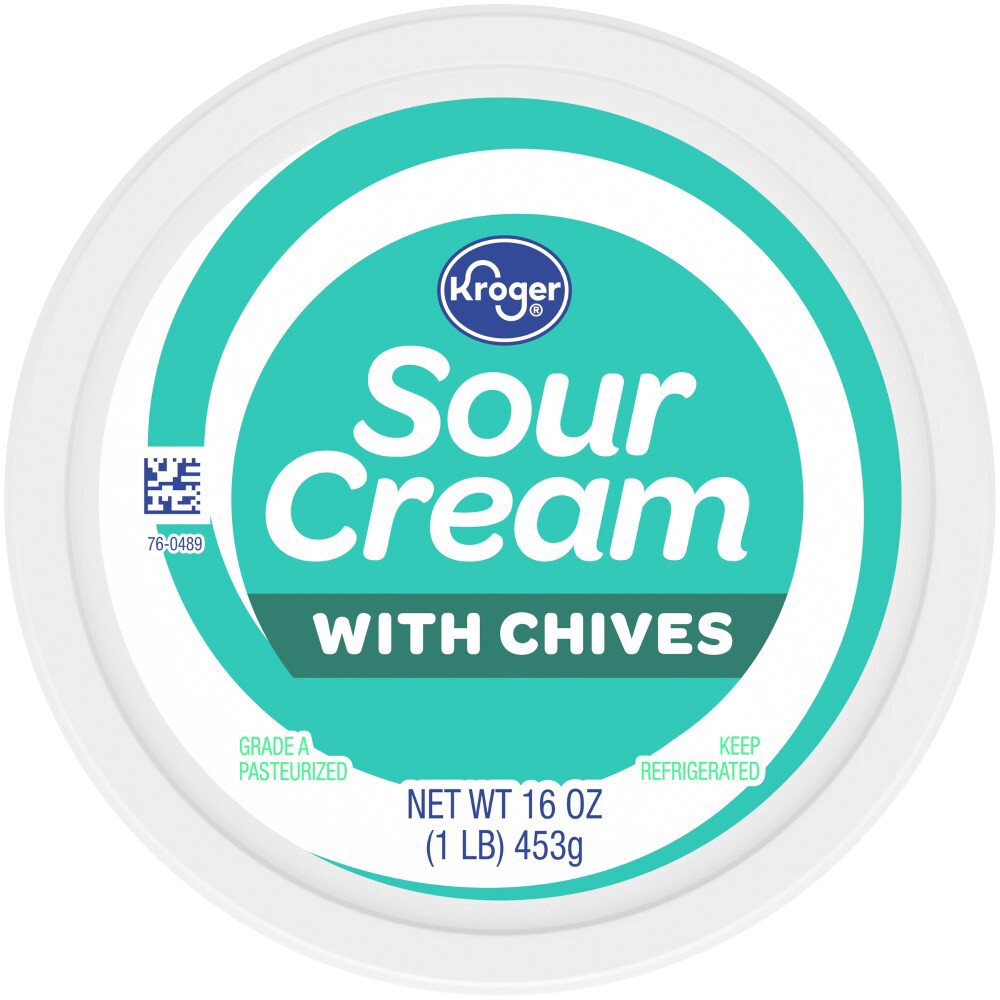 slide 4 of 4, Kroger Sour Cream With Chives, 16 oz