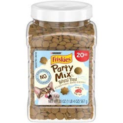 Purina Friskies Natural Cat Treats, Party Mix Natural Yums With Wild Caught Tuna and added vitamins, minerals and nutrients