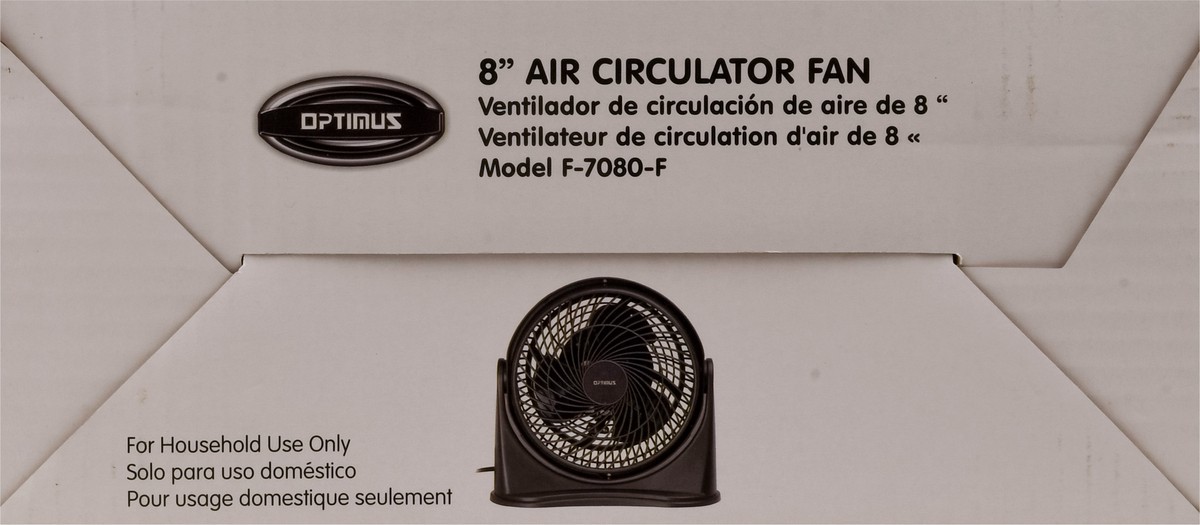 slide 2 of 11, Optimus 8 Inches Air Circulation Fan 1 ea, 1 ct
